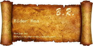 Bider Rea névjegykártya